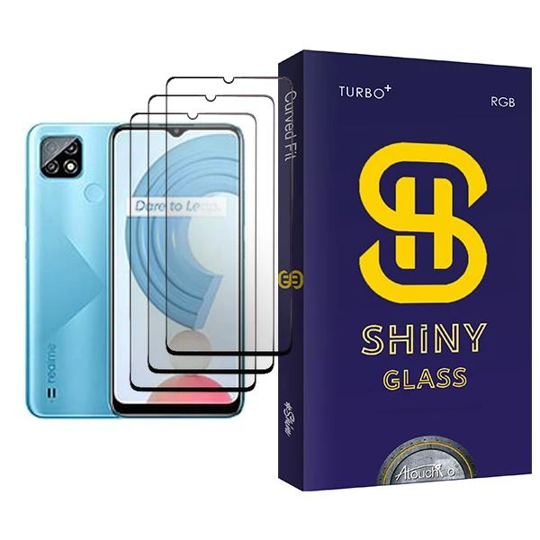 محافظ صفحه نمایش آتوچبو مدل Shiny Glass MIX003 مناسب برای گوشی موبایل ریلمی C21 بسته سه عددی