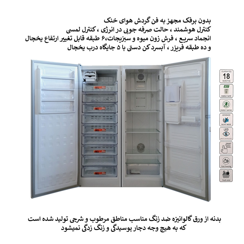 یخچال و فریزر دوقلو 40 فوت پارس چیلر مدل RN-2065