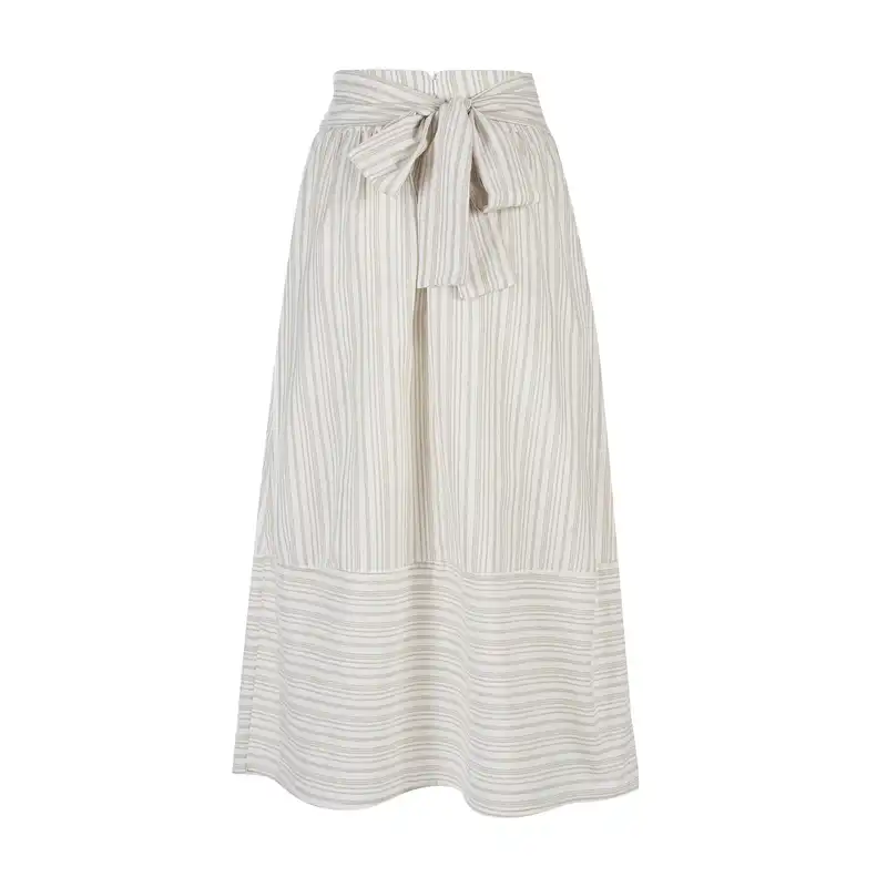 دامن نیم کلوش زنانه سرژه مدل 210229 رنگ کرم