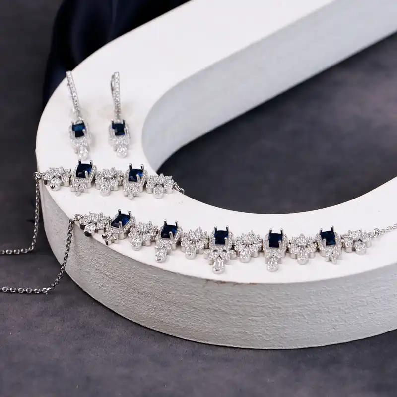 نیم ست نقره زنانه جی تی ای مدل نایس 53