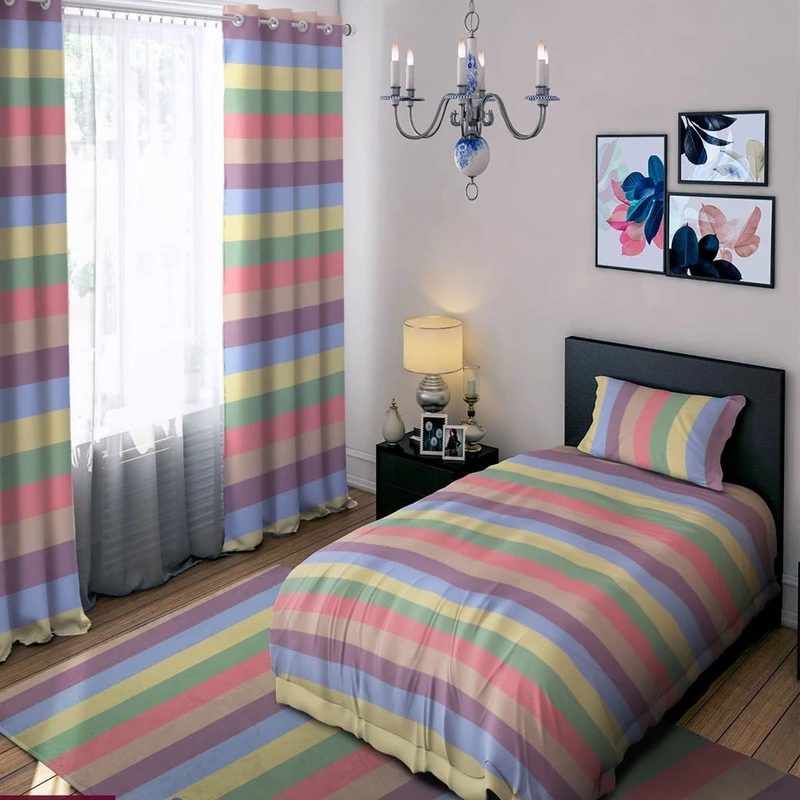 سرویس خواب مدل دخترانه کد ۰۹۶۴ یک نفره ۴ تکه