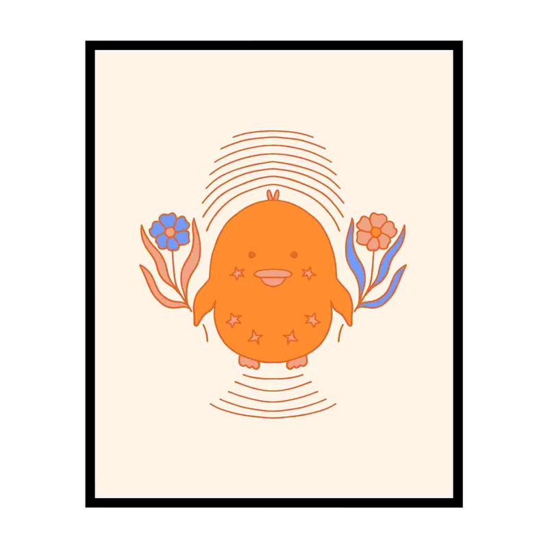 پوستر مدل چاپ پرنده کوچک و جذاب