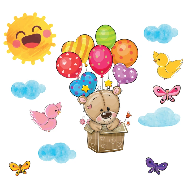 استیکر دیواری کودک مدل cute4 hk