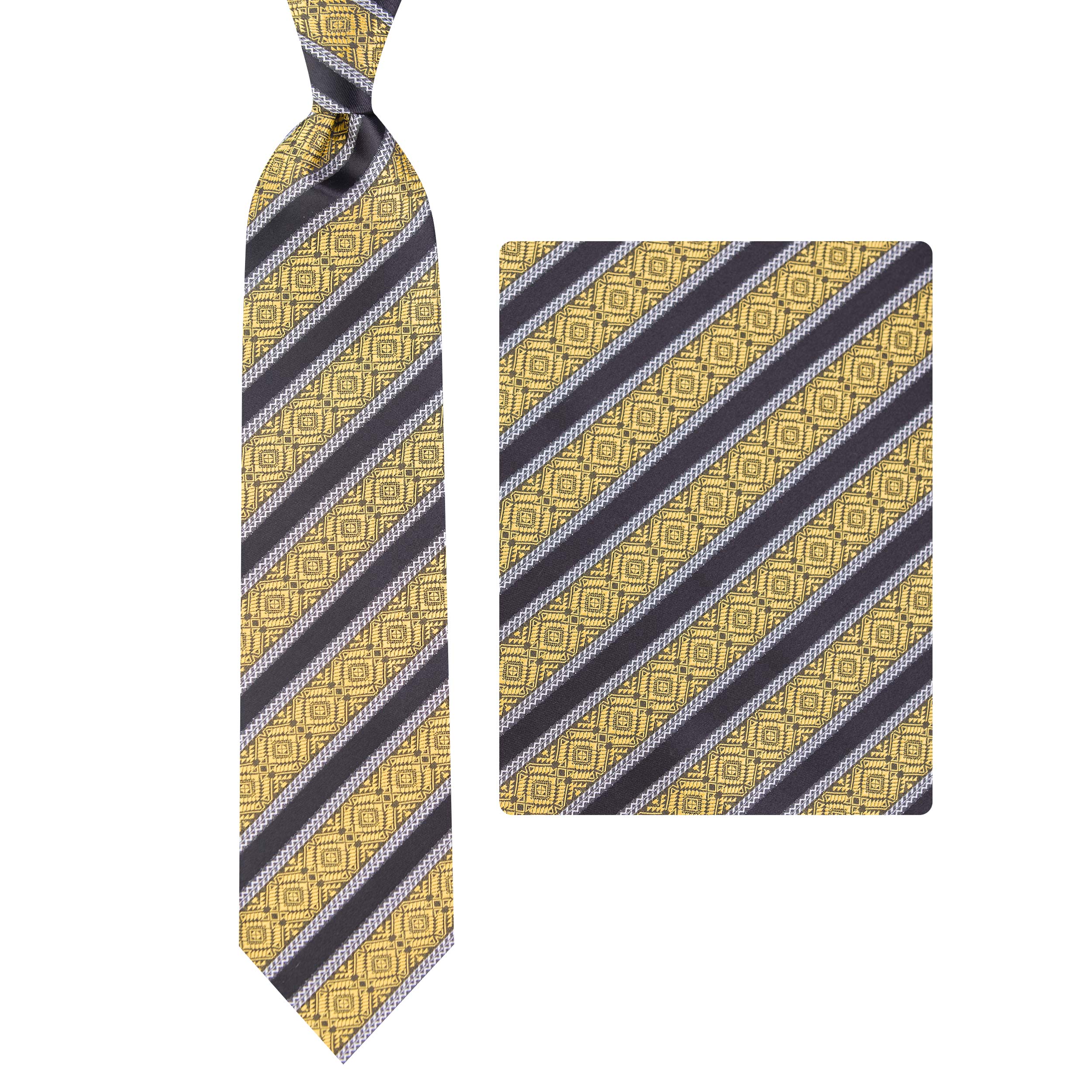ست کراوات و دستمال جیب مردانه مدل GF-ST1538-BK 