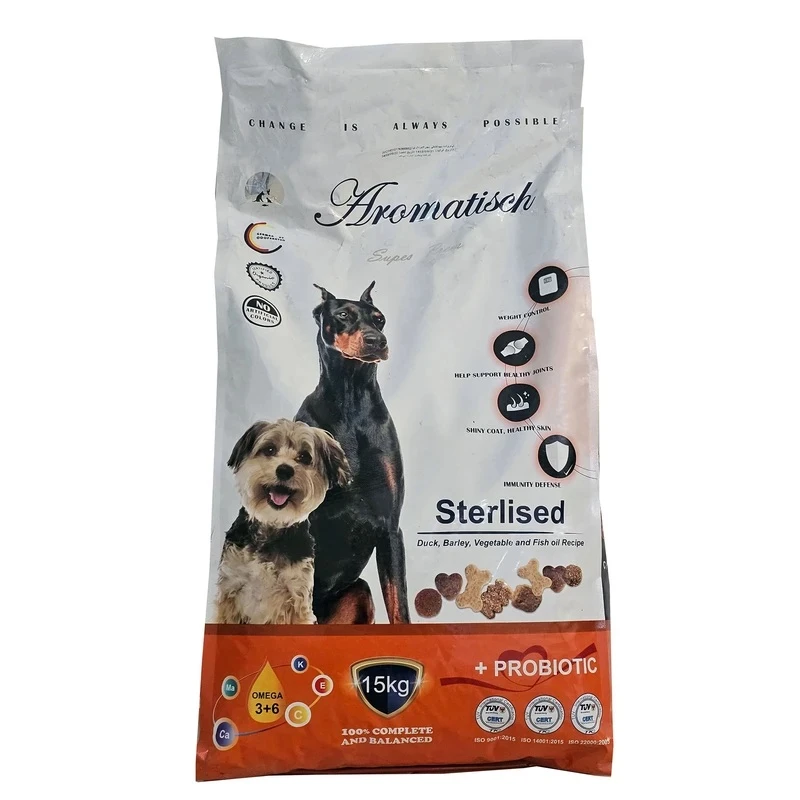 غذای خشک سگ آروماتیش مدل Sterilised lamb وزن 15 کیلوگرم