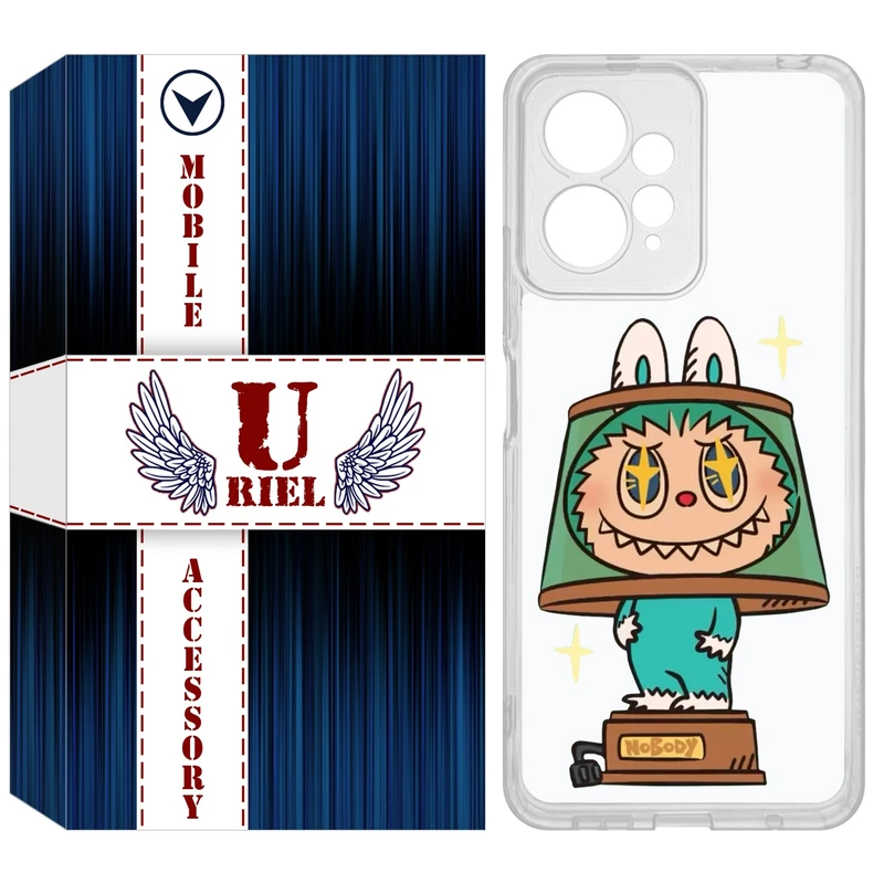 کاور یوریل قاب مدل Clear کد 126 طرح لبوبو Labubu مناسب برای گوشی موبایل شیائومی Redmi Note 12 4G