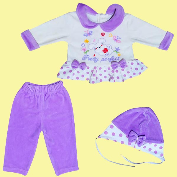 ست 3 تکه لباس نوزادی دخترانه مدل 56 کد Ya90
