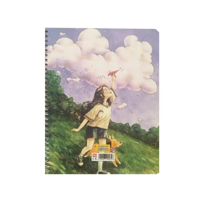 دفتر شکرگزاری 80 برگ سویل طرح دختر و میز تحریر کد 7008