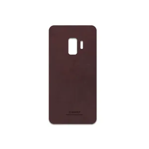 MAHOOT Matte-Dark-Brown-Leather Cover Sticker for Samsung Galaxy S9