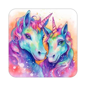 زیر لیوانی کاکتی طرح اسب تک شاخ و یونیکورن مدل mp31683