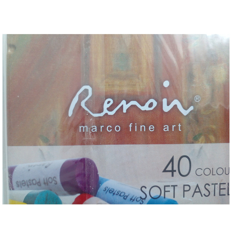 پاستل گچی 40 رنگ رینویر مدل marco fine art کد soft به همراه کاغذ یادداشت