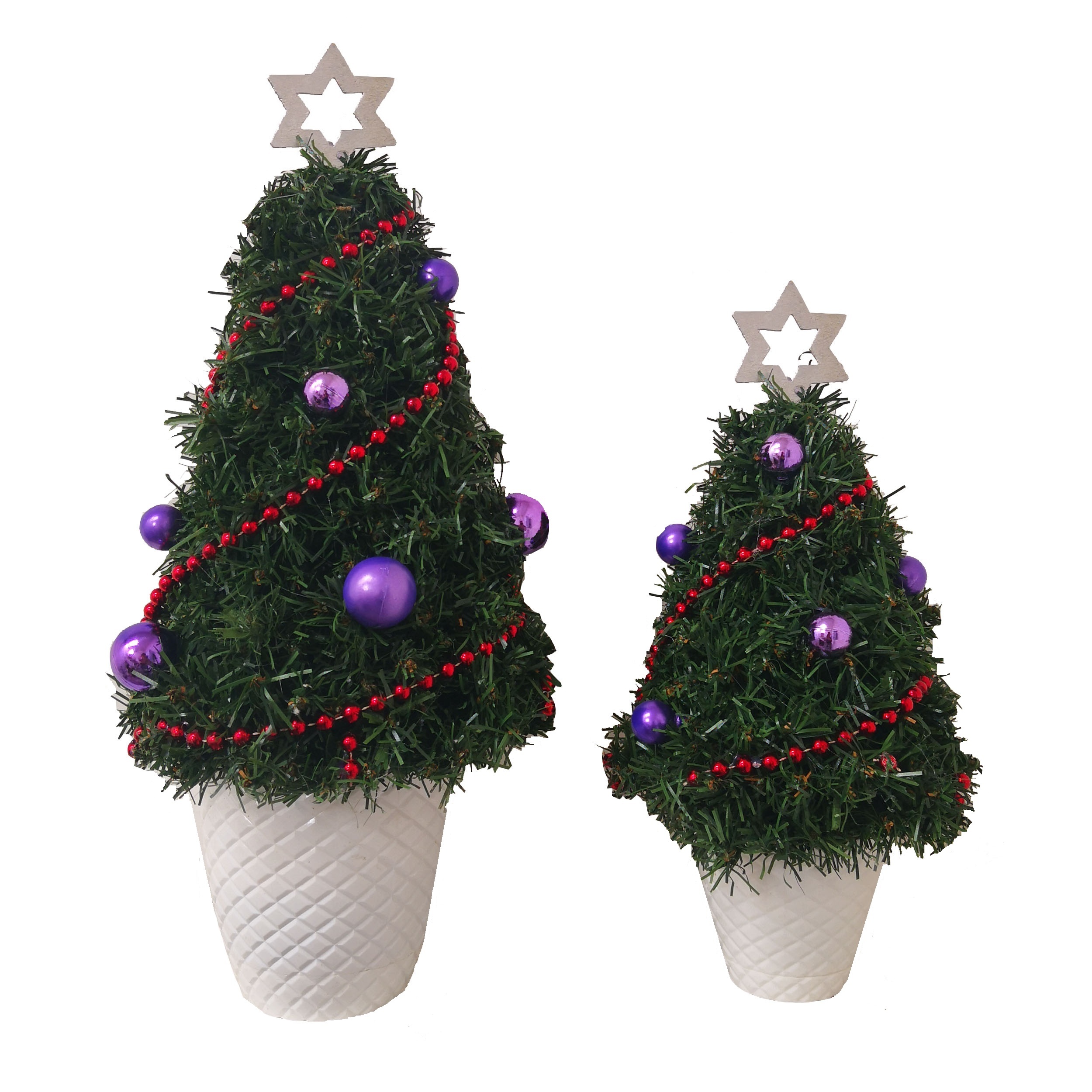 درختچه مصنوعی دکوفلاورز مدل کریسمس مجموعه 2 عددی