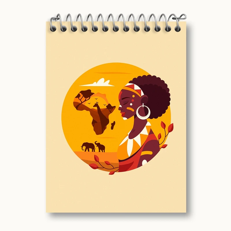 دفتر یادداشت 50 برگ خندالو مدل آفریقا Africa کد 29827