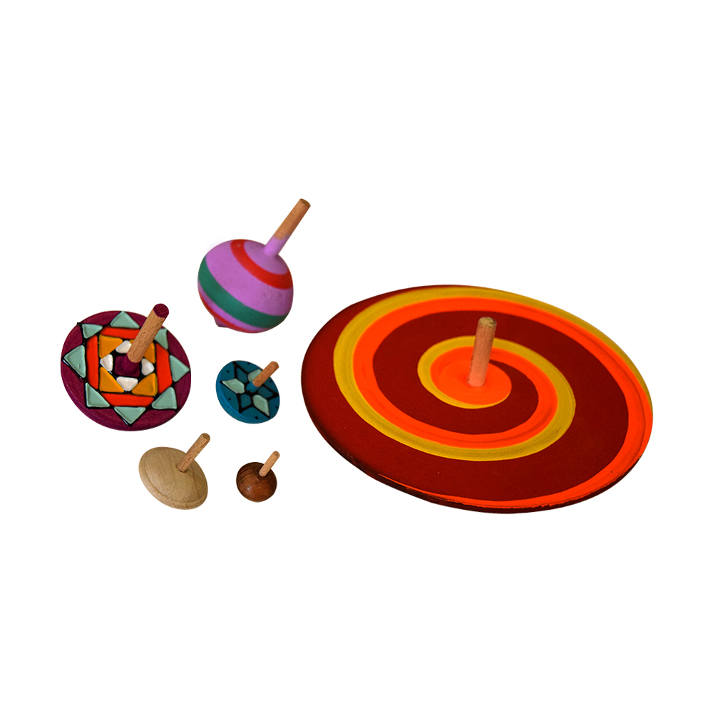 فرفره چوبی مدل رنگین کمان کد 01 مجموعه 6 عددی