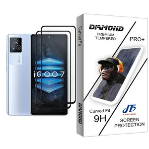 JF Diamond Glass MIX002 Screen Protector For  iQOO 7 Pack Of 2