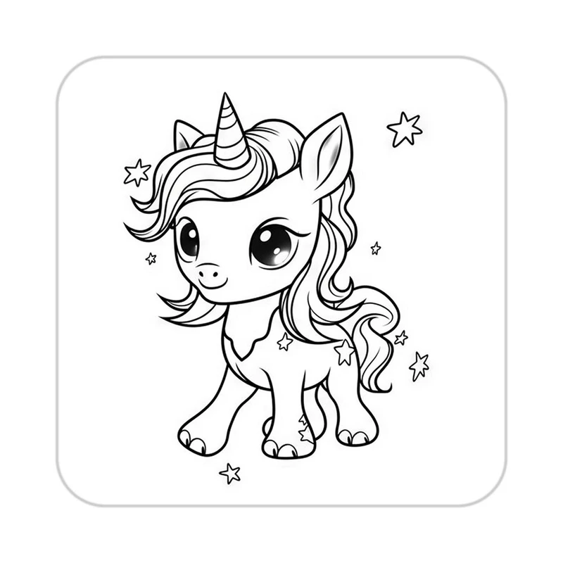 زیر لیوانی کاکتی طرح اسب تک شاخ و یونیکورن مدل mp31990