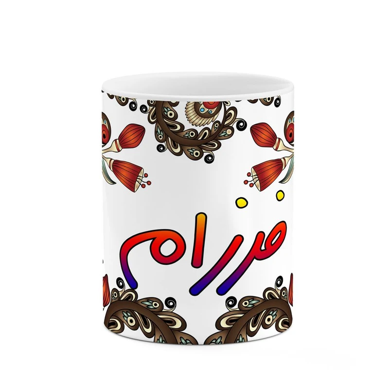 ماگ کاکتی مدل اسم فرزام طرح سنتی گل و بته کد mgh46363