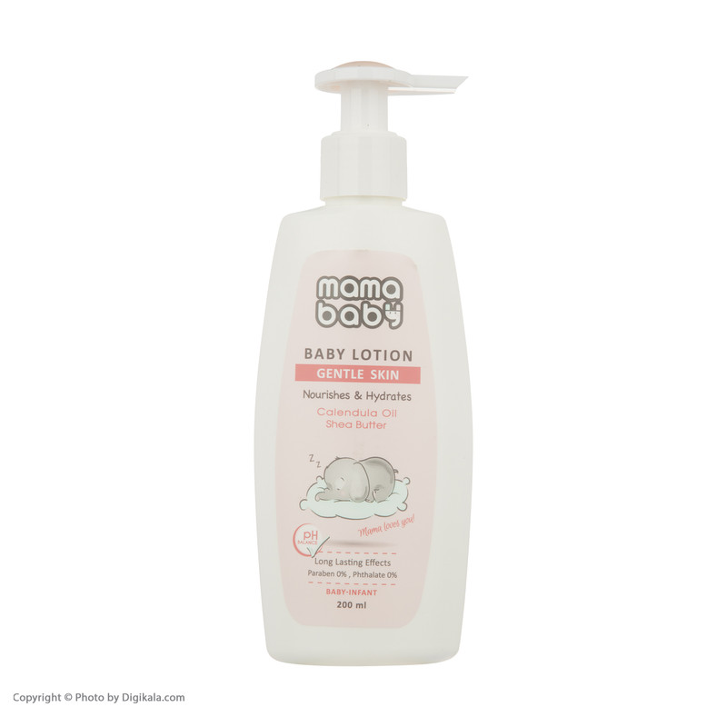 لوسیون بدن نوزاد مامابیبی کد Shea Butter حجم 200 میلی لیتر