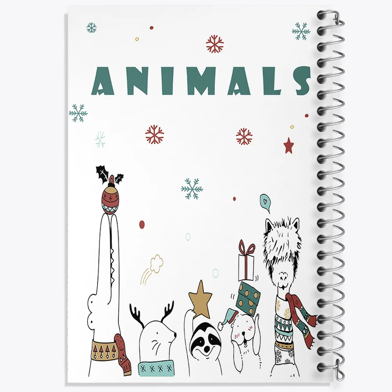 دفتر شطرنجی 50 برگ خندالو طرح حیوانات بامزه و کیوت کد N2534