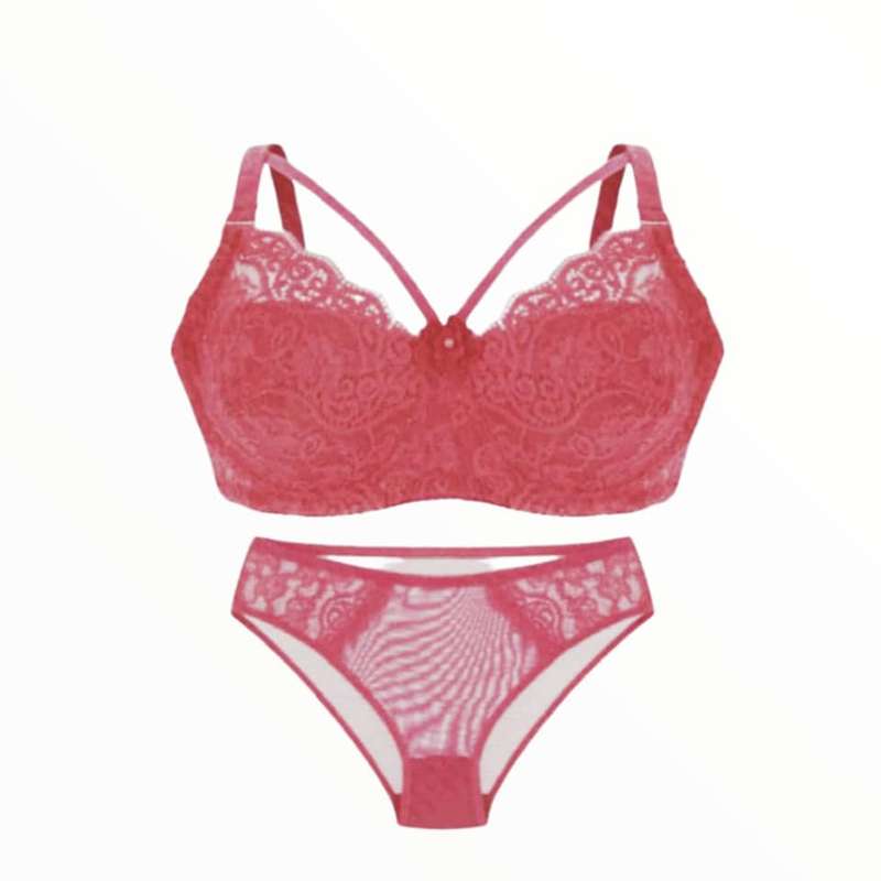 ست شورت و سوتین زنانه مدل گیپور هارنس دار کد 8084