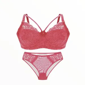 ست سوتین و شورت زنانه مدل MB هارنس دار کد 8090 رنگ گلبهی