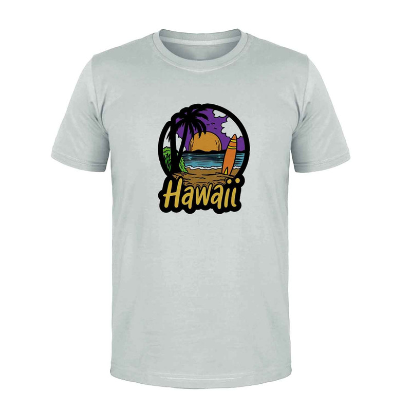 تی شرت آستین کوتاه مردانه مدل HAWAII کد L257 رنگ طوسی