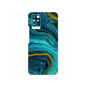 MAHOOT Turquoise marblewith golden streaks Cover Sticker for Infinix Note 10