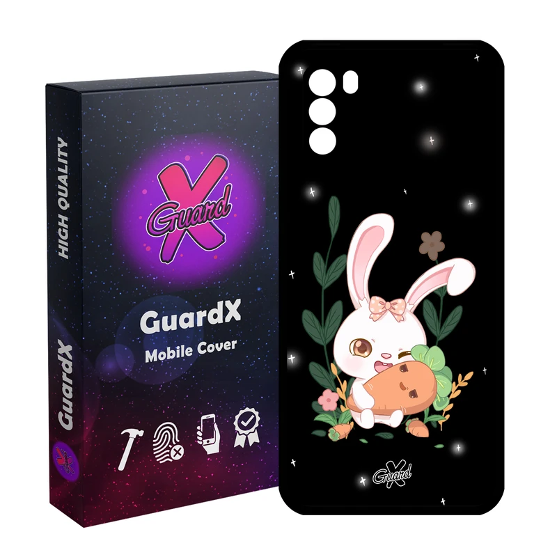 کاور گارد ایکس طرح خرگوش مدل Glass10309 مناسب برای گوشی موبایل شیائومی Poco M3