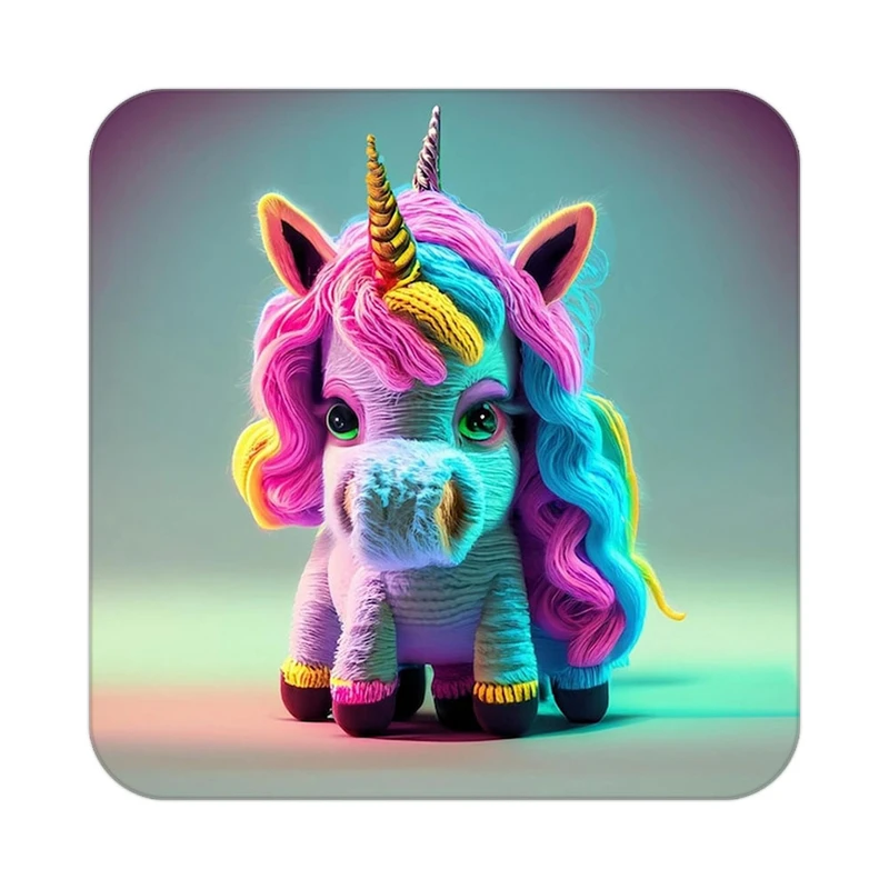 زیر لیوانی کاکتی طرح اسب تک شاخ و یونیکورن مدل mp29008