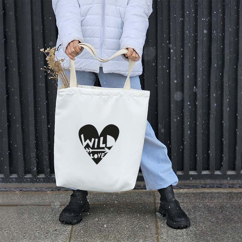 ساک خرید خندالو طرح قلب مشکی کد 10304