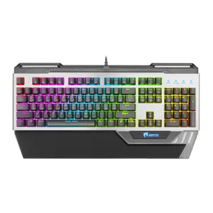Green GK803-RGB Gaming Keyboard, Mechanical Blue Switch, Full-Size, RGB Lighting