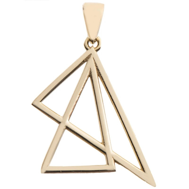 آویز گردنبند طلا 18 عیار زنانه وی وی گلد گالری طرح مثلث