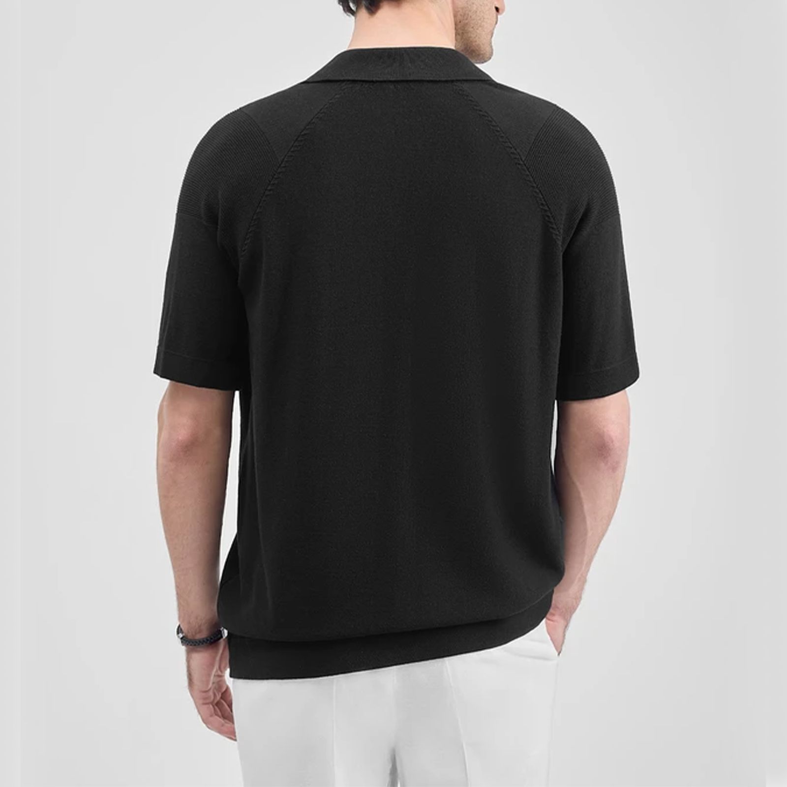 پولوشرت آستین کوتاه مردانه کروم مدل knit 2512307 - - 7