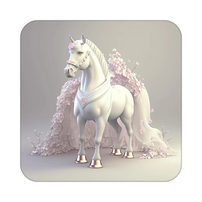 زیر لیوانی کاکتی طرح اسب تک شاخ و یونیکورن مدل mp30569