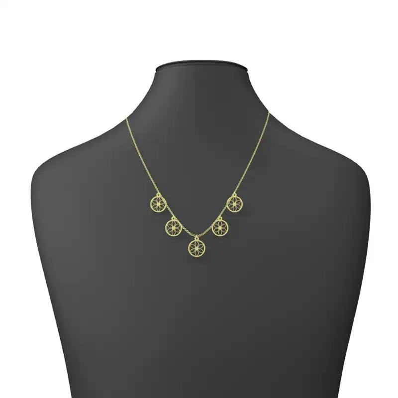 گردنبند طلا 18 عیار زنانه مدوپد مدل گل کد RNA12496