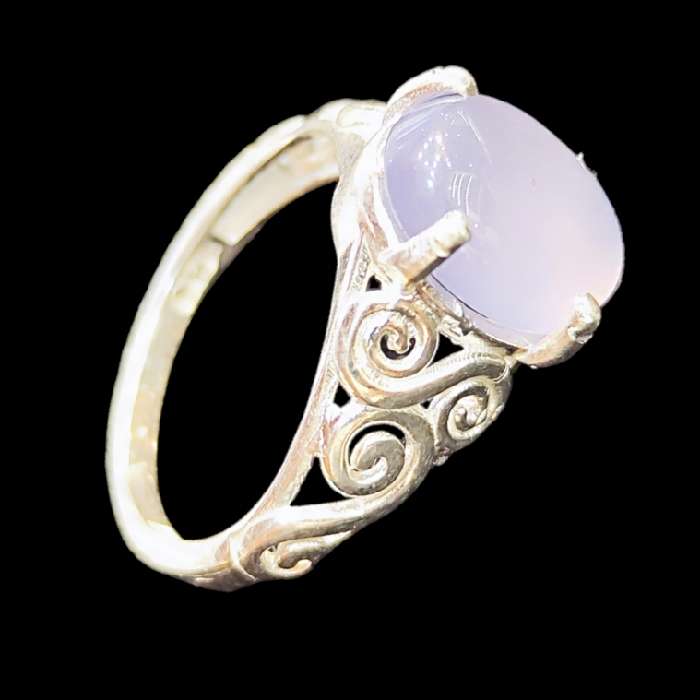 انگشتر نقره زنانه مدل سنگ عقیق یمانی کبود کد 4500