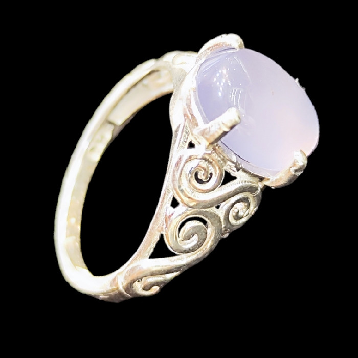 انگشتر نقره زنانه مدل سنگ عقیق یمانی کبود کد 4500