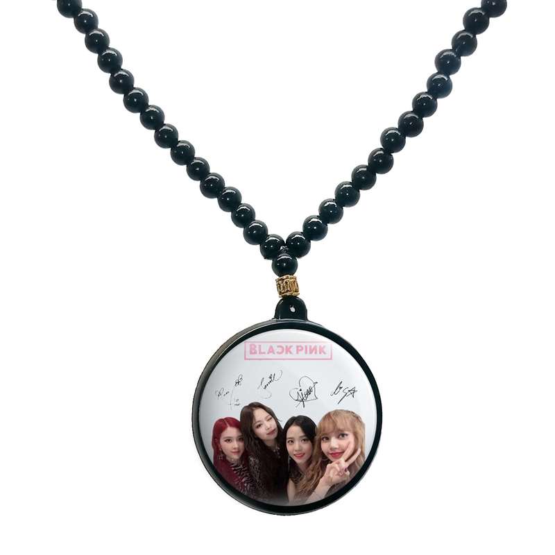 گردنبند پرمانه طرح بلک پینک کد pmd.799 مدل دو طرفه