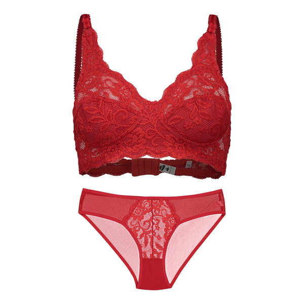 ست شورت و سوتین زنانه بزک مدل بدون فنر کد 300 رنگ قرمز