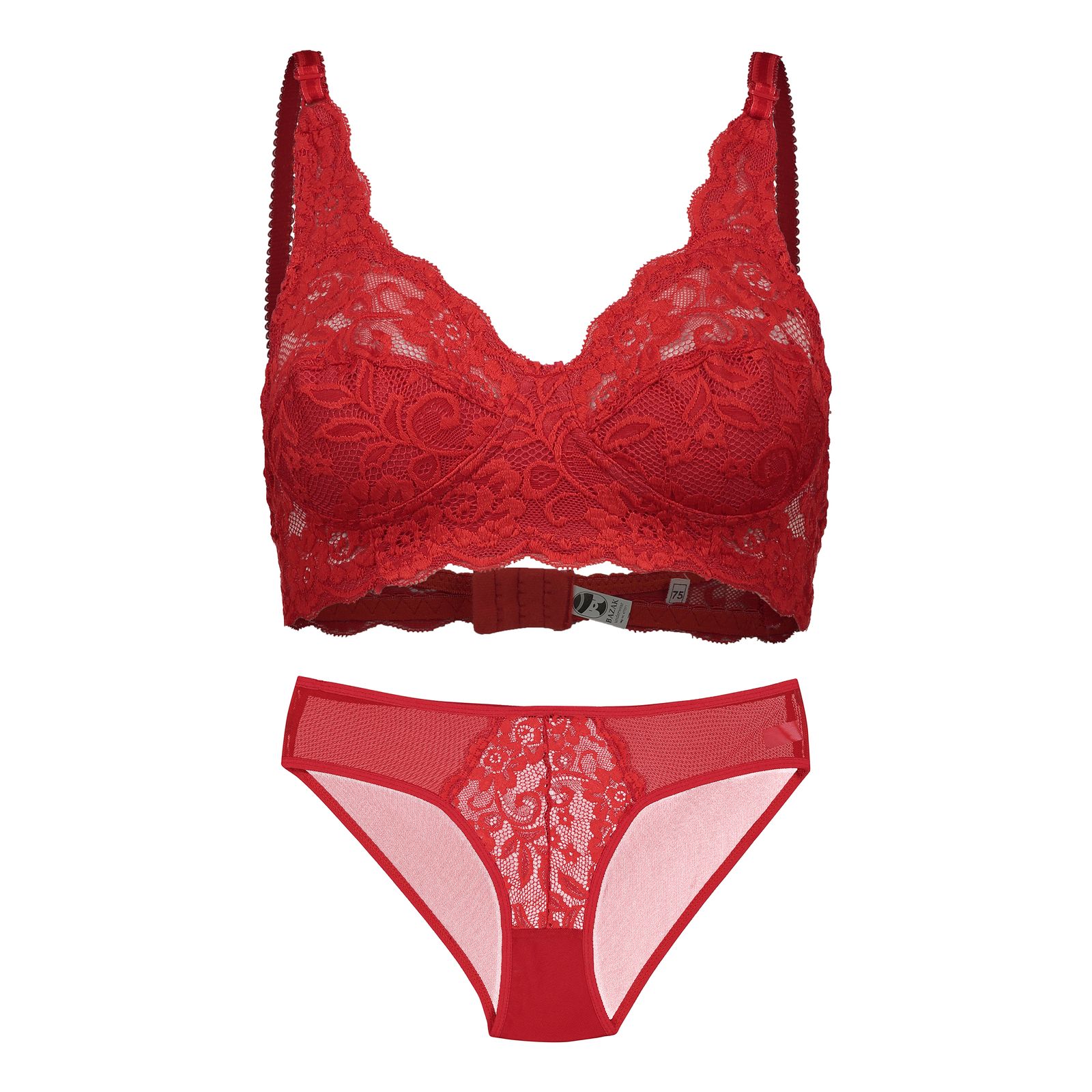 ست شورت و سوتین زنانه بزک مدل بدون فنر کد 300 رنگ قرمز -  - 1