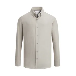 پیراهن آستین بلند یقه برگردان مردانه کروم مدل یقه دکمه دار 2520106