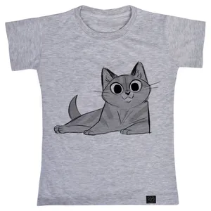 تی شرت آستین کوتاه دخترانه 27 مدل گربه کد G07