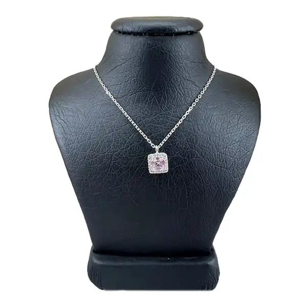 گردنبند نقره زنانه مدل اسپرت نگین مربع کد 4578798