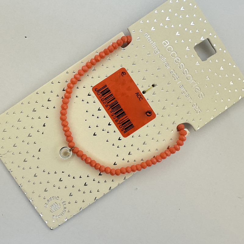 دستبند نقره زنانه اکسسورایز مدل قلب آویز