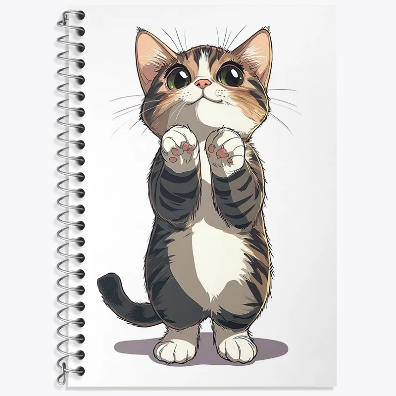 دفتر زبان 50 برگ خندالو مدل سه خط طرح گربه ی بامزه کد N5360