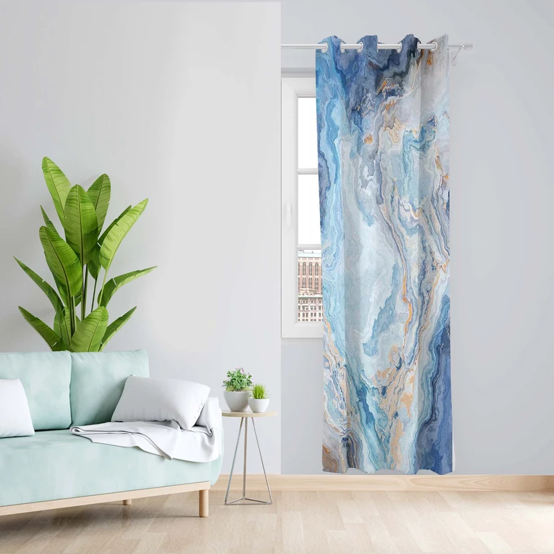 پرده طرح آبرنگ مدل مخمل پانچی کد 5125 z سایز 140x200 سانتی متر