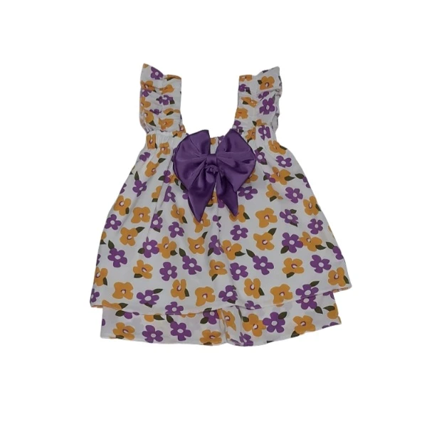 ست تاپ و شلوارک نوزادی مدل گلی