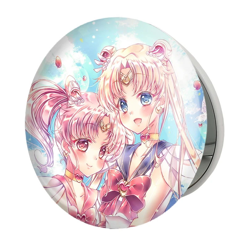 آینه جیبی خندالو طرح اوساگی تسوکینو و چیبیوسا انیمه سیلور مون Sailor Moon مدل تاشو کد 17459 