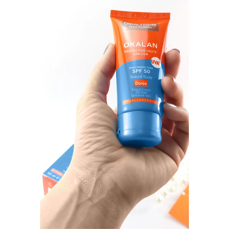 کرم ضد آفتاب رنگی اوکالان SPF 50 مدل Peaux مناسب پوستهای حساس حجم 50 میلیلیتر کرم ضد آفتاب رنگی اوکالان SPF 50 مدل Peaux مناسب پوستهای حساس حجم 50 میلیلیتر
