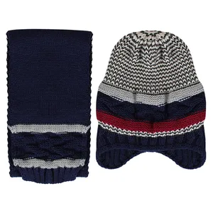 ست کلاه و شال گردن بافتنی پسرانه کد 01 